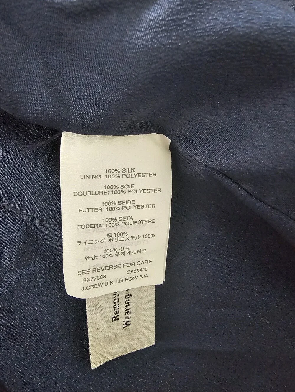 NWT J.Crew Collection 100% Silk Navy Faux Wrap Maxi Gown Size 10